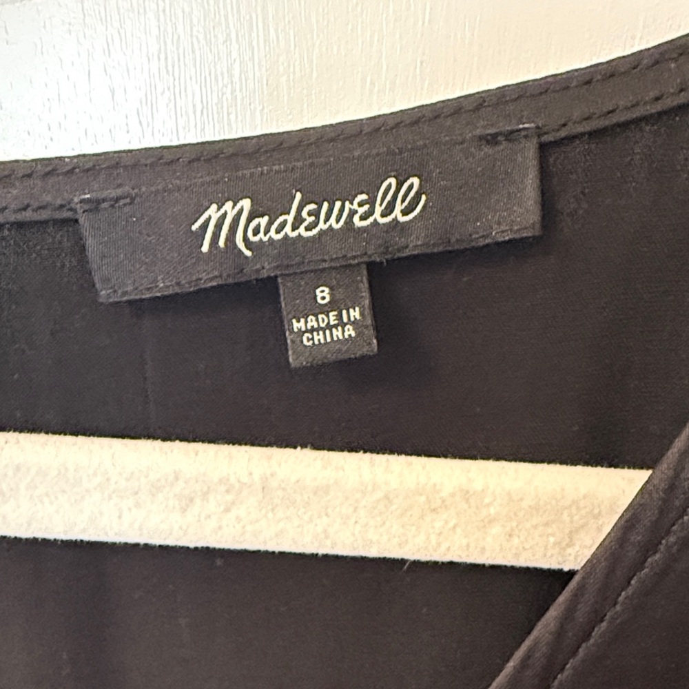 Madewell Black Satin Maxi Dress with V-Neck - Picture 3 of 7